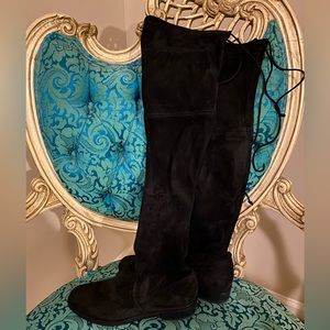 Black Suede Stuart Weitzman OTK over the knee Lowland boots